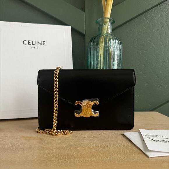 CELINE NWT Wallet on Chain Margo Black Triomphe - Picture 2 of 5